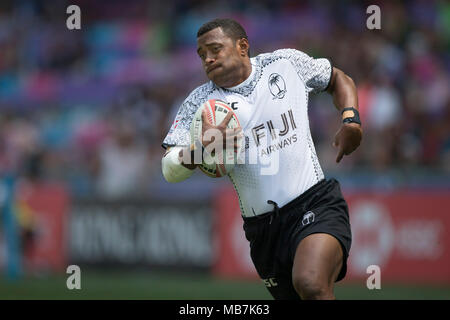 Hongkong, China. 08 Apr, 2018. Rugby Sevens Turnier in Hongkong vom 5. bis 8. April 2018, Samisoni Viriviri (Fidschi) - KEINE LEITUNG SERVICE-Credit: Jürgen Keßler/dpa/Alamy leben Nachrichten Stockfoto