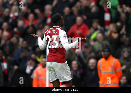 London, Großbritannien. 8 Apr, 2018. Danny Welbeck (A) im Arsenal v Southampton englische Premier League Spiel, das Emirates Stadium, London, am 8. April 2018. ** Dieses Bild ist für die redaktionelle Verwendung ** Quelle: Paul Marriott/Alamy leben Nachrichten Stockfoto