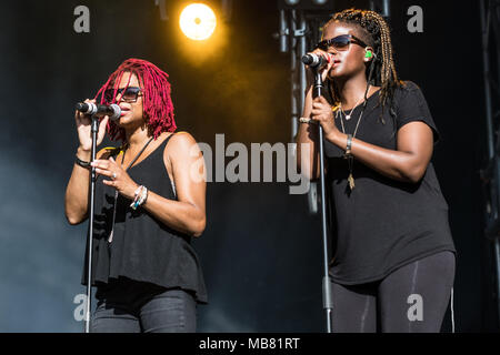 Die deutschen Reggae Musiker Gentleman und den jamaikanischen Reggae Musiker Ky-Mani Marley, Sohn von Bob Marley live auf der 27 Heitere Stockfoto