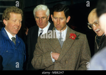 Prinz Charles in Blists Hill Museum im März 1987 Seine Königliche Hoheit der Prinz von Wales Stockfoto