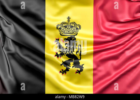 Flagge Belgiens mit Stern Stockfoto