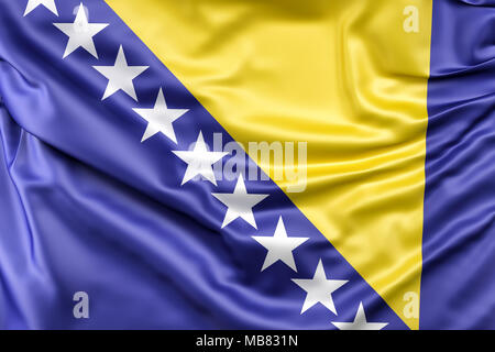 Flagge von Bosnien und Herzegowina Stockfoto