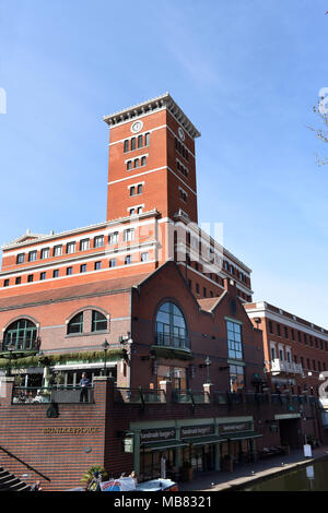 Die Kanäle neben Brindleyplace, Birmingham, West Midlands, England, UK Stockfoto