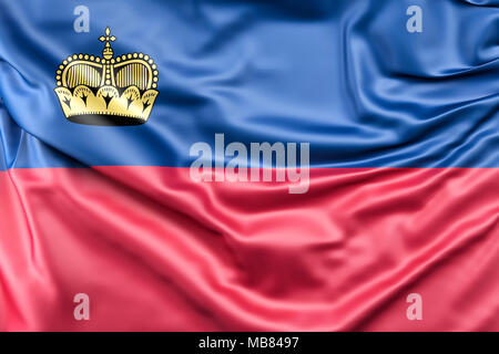 Flagge des Fürstentums Liechtenstein Stockfoto