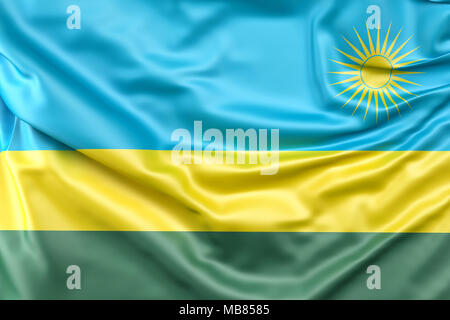 Flagge von Ruanda Stockfoto