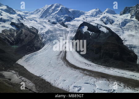 Monte Rosa Gornergletscher Stockfoto