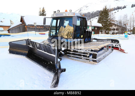 Blick auf die stadt Lech am Arlberg, Alpine Ski Resort in der Nähe von Zürs, St. Anton und Stuben am Arlberg in Österreich. Stockfoto