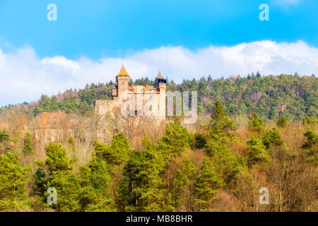 Die Burg Berwartstein in der Pfälzer Wald Stockfoto