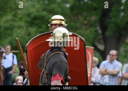 Römische Legionen das Setzen auf eine Anzeige an eboracum Festival von York Stockfoto