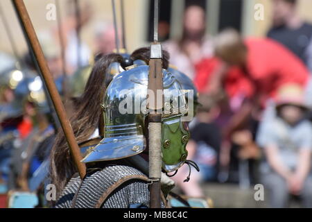 Römische Legionen das Setzen auf eine Anzeige an eboracum Festival von York Stockfoto