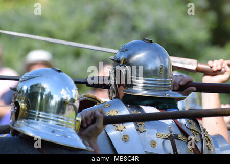 Römische Legionen das Setzen auf eine Anzeige an eboracum Festival von York Stockfoto