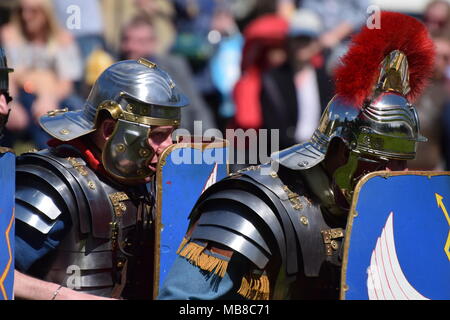 Römische Legionen das Setzen auf eine Anzeige an eboracum Festival von York Stockfoto