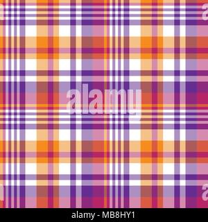 Rosa Orange plaid Madras nahtlose Muster. Vector Illustration. Stock Vektor