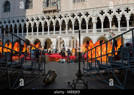 Venedig, Italien - 14 JULI 2016: Dogenpalast in Venedig Italien Stockfoto