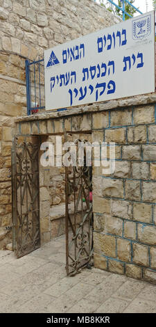 Israel, oberen Galiläa, die Drusen Dorf des Peki'in der jüdischen Synagoge erbaut 1873 Stockfoto