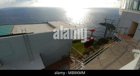 Israel, Rosh Hanikra, (lit Leiter der Grotten) an der Küste des Mittelmeeres gelegen, im westlichen Galiläa in der Nähe der Grenze zum Libanon. Th Stockfoto