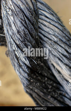 Schwarzes Nylon Seil closeup Stockfoto