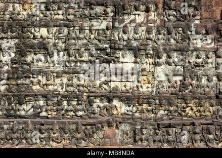 Terrasse der Elefanten in Angkor Thom auf Siemreap in Kambodscha Stockfoto