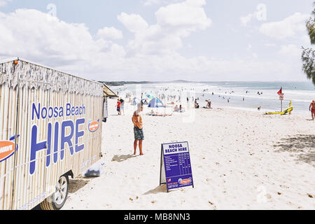 Lokale Noosa Beach front Business in Noosa Main Beach, Queensland, Australien Stockfoto