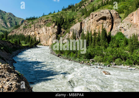 Naryn Schlucht, Mountain River, Naryn Region, Kirgisistan Stockfoto