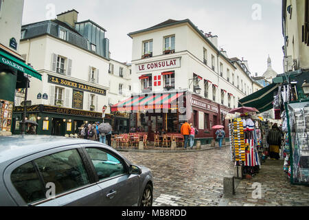 Straßen und Marktführer in der Basilika der Heiligen Herzen von Paris Montmartre in Paris, Frankreich Stockfoto