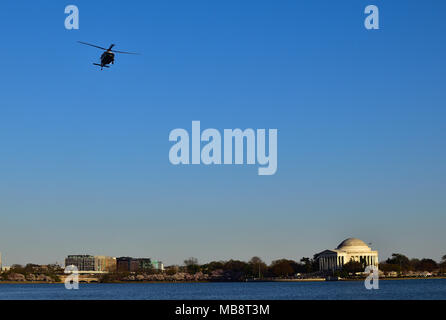 Thomas Jefferson Memorial und Hubschrauber, Washington DC Stockfoto