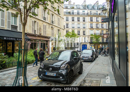 An der Schickeren teil, wenn Les Marais mit Designer Stores in Paris, Frankreich Stockfoto