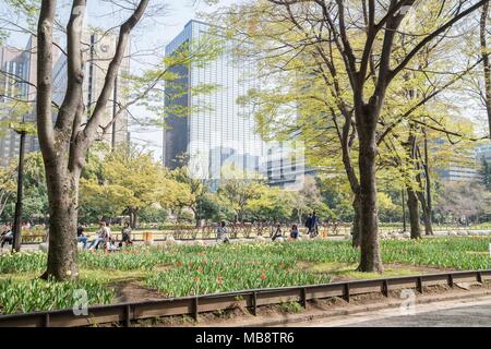 Feder Szene in Hibiya Park, Tokio, Tokyo, Japan Stockfoto