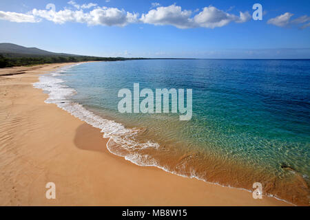 Luftaufnahme der Große Strand, Makena, Maui, Hawaii. Stockfoto