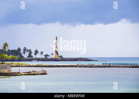 Punta Torrecilla Leuchtturm, Santo Domingo, Domnican Republik Stockfoto