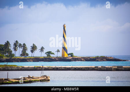 Punta Torrecilla Leuchtturm, Santo Domingo, Domnican Republik Stockfoto