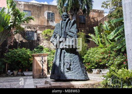 Statue von Alonso de Zuazo, Museo de las Casas Reales, Santo Domingo, Domnican Republik Stockfoto