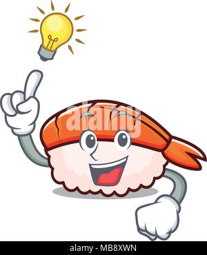 Idee ebi Sushi Maskottchen Karikatur Stock Vektor
