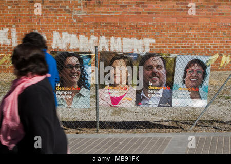 Plakate der politischen Gefangenen in Katalonien Stockfoto