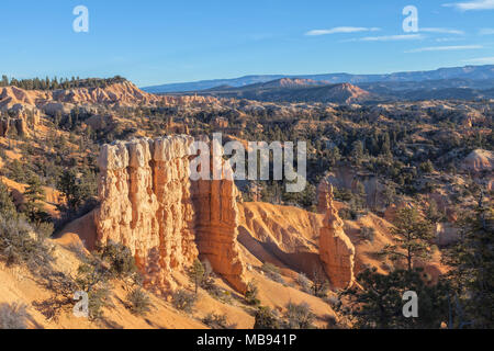 Trockenes Wetter war die Ursache der Mangel an Schnee Niederschlag über den Fairyland Canyon Bryce Canyon National Park, Utah, USA, Ende Dezember, 1018 Stockfoto