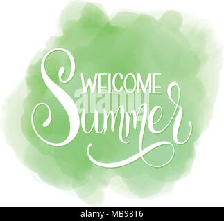 Willkommen Sommer Schriftzug. Elemente für Einladungen, Poster, Grußkarten. Seasons Greetings Stock Vektor