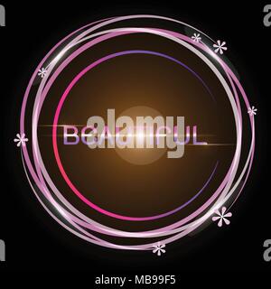 Design schöne Blume leuchtenden hellen Kreis, Vektor Stock Vektor