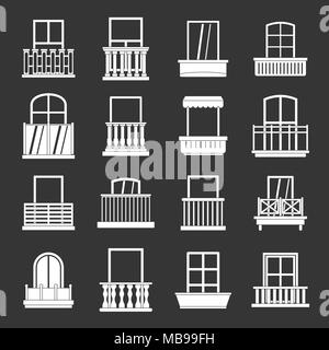 Fenster Formulare Icons Set grau Vektor Stock Vektor