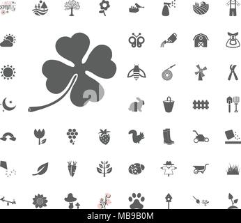 Kleeblatt Symbol. Feder Vektor-illustration Icon Set Stock Vektor