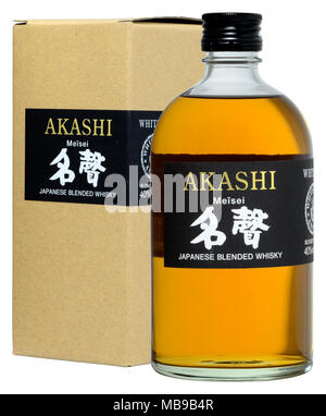 Japanischer Whisky Akashi Meisei 50 Cl, 40 % Vol. Stockfoto