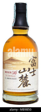 Japanischer Whisky Fuji-Sanroku 70 Cl, 50% Stockfoto