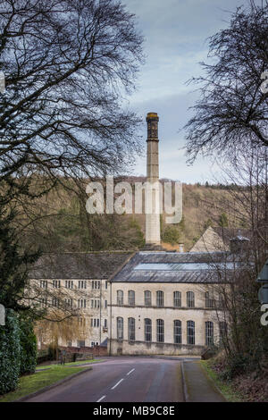 Der longfords Mühlengebäude in Nailsworth, Gloucestershire, UK. Ehemalige Mühle Gebäude sind jetzt zu Luxus Wohnungen, Häuser oder Wohnungen umgewandelt. Stockfoto