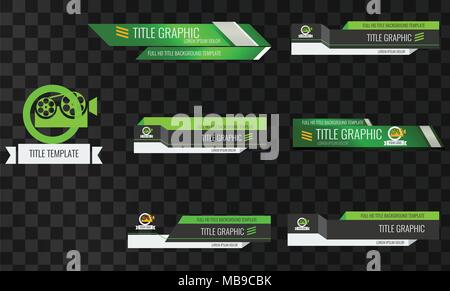 Satz von Video Schlagzeile Titel oder unteren Drittel Vorlage. Einzigartige Banner Design für Video Stock Vektor