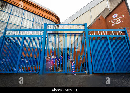 Eingangstore zu Ibrox Park, Govan, Glasgow Rangers Football Club, Glasgow, Schottland, Vereinigtes Königreich Stockfoto