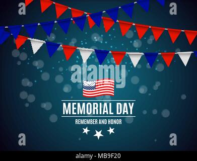 Memorial Day in den USA Hintergrund Template Vector Illustration Stock Vektor