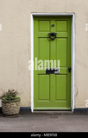 Grüne Tür, Rastenberg, Worcestershire, England, Großbritannien Stockfoto
