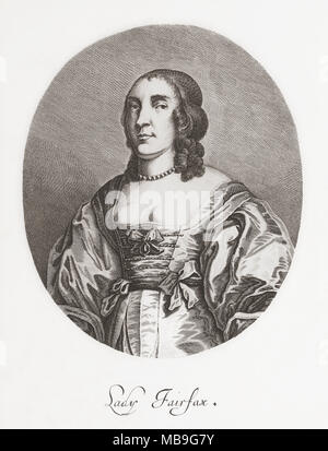 Anne, Lady Fairfax, 1617/8-1665. Englische Adlige. Frau von Thomas Fairfax, 3. Herr Fairfax von Cameron. Von der Woodburn Galerie von seltenen Porträts, veröffentlicht 1816. Stockfoto