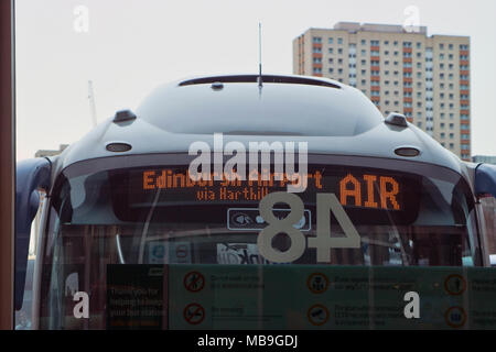 Citylink Air Coach von Glasgow nach Edinburgh Airport über Harthill, bereit für die Abreise am Buchanan Busbahnhof, Glasgow, Schottland Stockfoto