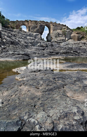 Portugiesische steinerne Brücke, Debre Libanos, Äthiopien Stockfoto