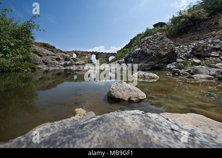 Portugiesische steinerne Brücke, Debre Libanos, Äthiopien Stockfoto